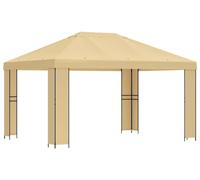 vidaXL Pabellón de 4 x 3 metros, color crema, fabricado en poliéster y acero, con una densidad de 190 g/m²