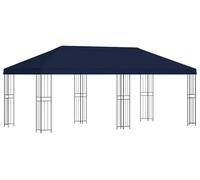 vidaXL Pabellón de jardín, 6 x 3 m, azul, fabricado en poliéster y acero, con una densidad de 190 gsm