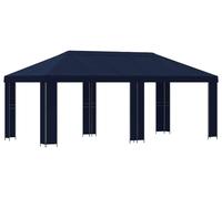 vidaXL Pabellón de jardín, 6 x 3 m, azul, fabricado en poliéster y acero, con una densidad de 190 gsm