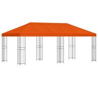 vidaXL Pabellón de jardín, 6 x 3 m, color naranja, fabricado en poliéster y acero, con una densidad de 190 gsm