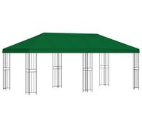 vidaXL Pabellón de jardín, 6 x 3 metros, color verde, fabricado en poliéster y acero, con una densidad de 190 g/m²