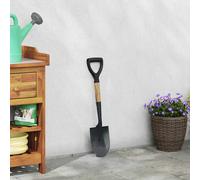 vidaXL Pala Negro 68,5 cm Acero Con Recubrimiento y Madera Sólida