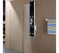 vidaXL Panel de ducha de vidrio 18x42,1x120 cm negro