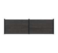 vidaXL Panel de valla 2 pcs WPC y Aluminio Negro