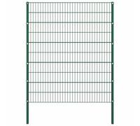 vidaXL Panel de valla con postes de hierro 176,5x200 cm verde