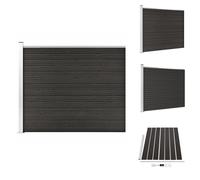vidaXL Panel de valla de madera compuesta (WPC) de 175x146 cm, color gris - Paneles para vallas