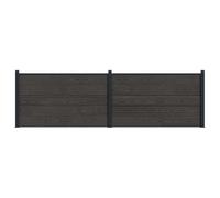 VidaXL - Panel de valla WPC y aluminio (2 unidades), color negro