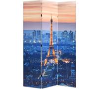 vidaXL Panel divisor de ambientes plegable, 120 x 170 cm, diseño "París de noche" - Panel divisor - Separador de ambientes - Biombo - Biombos