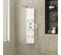 vidaXL Panel ducha de vidrio 25x47,5x130 cm blanco