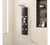 vidaXL Panel ducha de vidrio 25x47,5x130 cm negro