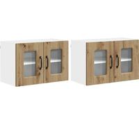 vidaXL Panel frontal para lavavajillas, modelo Kalmar, 2 unidades, material compuesto de madera con acabado "roble artesanal"