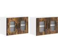 vidaXL Panel frontal para lavavajillas, modelo Kalmar, 2 unidades, material de madera encolada, color roble ahumado