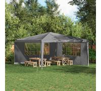 vidaXL - Juego de 2 paredes para tienda de fiesta, 400 x 195 cm, color gris claro, tienda rectangular moderna para fiestas, decoración de eventos, cobertizo temporal, ceremonias al aire libre