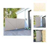 vidaXL: Panel lateral plegable para terrazas, color crema, 400 x 200 cm - Toldos y protección solar