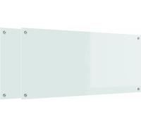 vidaXL Panel protector para cocina, 2 unidades, blanco, 110 x 50 cm, vidrio templado