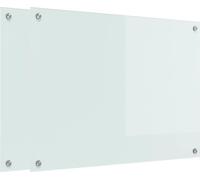 vidaXL Panel protector para cocina, 2 unidades, blanco, 80 x 60 cm, vidrio templado