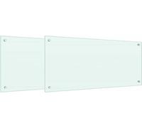 vidaXL: Panel protector para cocina, 2 unidades, blanco, 90 x 40 cm, vidrio templado