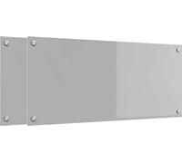 vidaXL Panel protector para cocina, 2 unidades, gris claro, 90 x 40 cm, vidrio templado