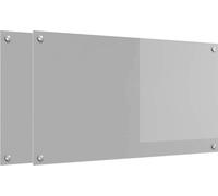 vidaXL Panel protector para cocina, 2 unidades, gris claro, 90 x 50 cm, vidrio templado