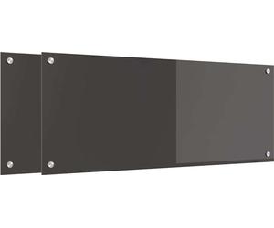 vidaXL Panel protector para cocina, 2 unidades, gris oscuro, 100 x 40 cm, vidrio templado
