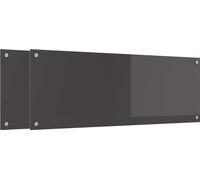 vidaXL Panel protector para cocina, 2 unidades, gris oscuro, 110 x 40 cm, vidrio templado