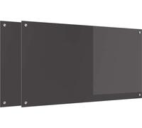 vidaXL Panel protector para cocina, 2 unidades, gris oscuro, 110 x 60 cm, vidrio templado