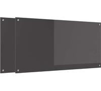 vidaXL Panel protector para cocina, 2 unidades, gris oscuro, 120 x 60 cm, vidrio templado