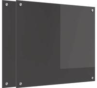 vidaXL Panel protector para cocina, 2 unidades, gris oscuro, 70 x 60 cm, vidrio templado