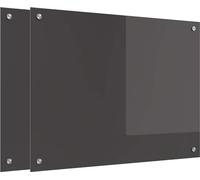 vidaXL Panel protector para cocina, 2 unidades, gris oscuro, 80 x 60 cm, vidrio templado