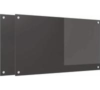 vidaXL Panel protector para cocina, 2 unidades, gris oscuro, 90 x 50 cm, vidrio templado