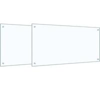 vidaXL Panel protector para cocina, 2 unidades, transparente, 100 x 50 cm, vidrio templado