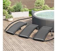 vidaXL Paneles calefactores solares de piscina curvos 3 uds 110x65 cm