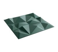 vidaXL Paneles de pared 12 uds. 50 x 50 cm Verde Diamante Espuma XPS