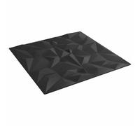 vidaXL Paneles de Pared 24 pcs Negro 50 x 50 cm Espuma XPS, Decoración de Dormitorio, Paneles Modernos, 3D fácil de Limpiar, diseño de poliestireno para Interiores, ¡hazlo tú Mismo