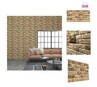 vidaXL: Paneles de pared 3D, 10 unidades, aspecto de ladrillo en tonos arena oscura, material EPS. Revestimiento para paredes