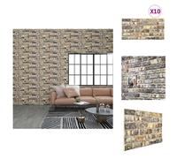 vidaXL: Paneles de pared 3D, 10 unidades, aspecto de ladrillo multicolor, material EPS - Revestimiento para paredes