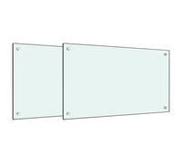 vidaXL Paneles protectores para cocina, 2 unidades, blancos, 70x40 cm, de vidrio templado