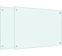 vidaXL Paneles protectores para cocina, 2 unidades, blancos, 70x50 cm, de vidrio templado