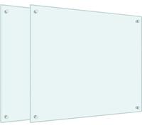 vidaXL Paneles protectores para cocina, 2 unidades, blancos, 70x60 cm, de vidrio templado
