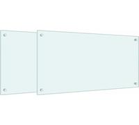 vidaXL Paneles protectores para cocina, 2 unidades, blancos, 80x40 cm, vidrio templado