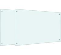 vidaXL Salpicaderos cocina 2 uds vidrio templado 80x50 cm Color Transparente, Blanco, Negro y mas