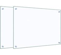 vidaXL Paneles protectores para cocina, 2 unidades, transparentes, 70x50 cm, vidrio templado