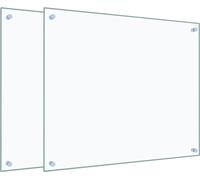 vidaXL Paneles protectores para cocina, 2 unidades, transparentes, 70x60 cm, vidrio templado