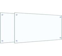 vidaXL Paneles protectores para cocina, 2 unidades, transparentes, 80x40 cm, vidrio templado