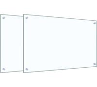 vidaXL Paneles protectores para cocina, 2 unidades, transparentes, 80x50 cm, vidrio templado
