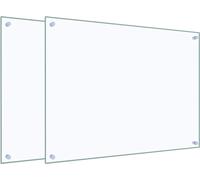 vidaXL Paneles protectores para cocina, 2 unidades, transparentes, 80x60 cm, vidrio templado