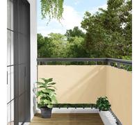 vidaXL Pantalla de privacidad de balcón PVC crema 600x90 cm
