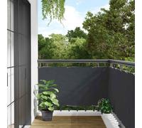 vidaXL Pantalla de privacidad de balcón PVC Gris Antracita 500x75 cm, Rollo de valla