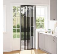 vidaXL Pantalla de puerta contra insectos con cortina de malla Negro