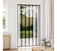 vidaXL Pantalla de puerta contra insectos con cortina de malla Negro